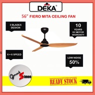 DEKA FIERO 56" DC MOTOR CEILING FAN WITH 12 SPEED MITA 56 PINEWOOD