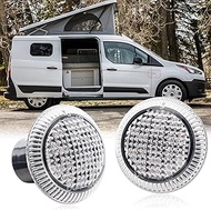 HTZCMOTO Side Turn Signal Lights Housing Compatible with 2010-2023 Transit Connect, Driver and Passe