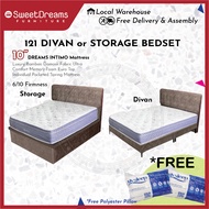 121 Storage/Divan Bed | Frame + 10" Intimo Bamboo Fabric Mattress Bedset Package