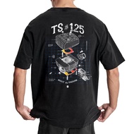 Baju Motor Pria Suzuki TS 125 Vintage Trail Kaos Katun