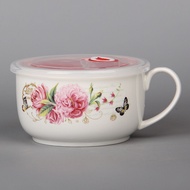Microwaveable Chinese Style Ceramic Noodle Cup