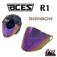ACES R1 Smoke Rainbow Visor Cermin Visor Side Base Helmet