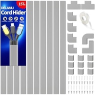 Delamu Cord Hider, 157in Wire Covers for Cords on Wall, Premium Cable Hider Cord Covers for Wires, C