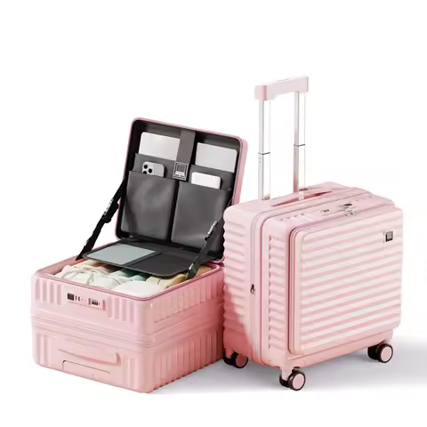 PC Zipper 20 inch Suitcase Trip Cabin Silent Swivel Wheels Small Side Opening 16/18 inch Trolley Cas