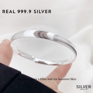 ✨【SFO】Fashion Cuff Bangle 9999 Silver | 999.9足银猫眼开口手镯 26g