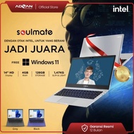 Laptop ADVAN Soulmate intel celeron N4020 4GB 128GB win11