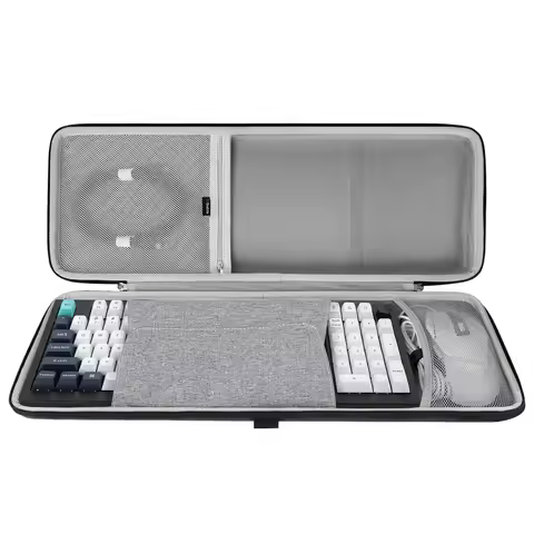 Geekria Hard EVA 90% 96% Keyboard Mouse Combo Case for Keychron K4 Q5 AULA F99 RK96 100 Keys 2-in-1 