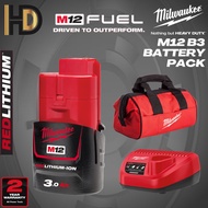 Milwaukee M12 3.0AH Battery / Milwaukee Red Lithium Battery / 2 Year Warranty / M12B3