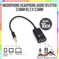 Microphone Headphone Audio Splitter 3.5MM TO 2 x 3.5MM 16cm - FA297