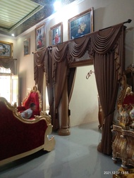 gorden model spanyol gorden lebar 2 meter gorden poni gelumbang gorden pintu depan gorden jendela go