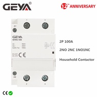 GEYA GYHC 2Pole 100A Modular Contactor 2NO 2NC 1NO1NC 220V 110V 24V Automatic Household Contactor Di