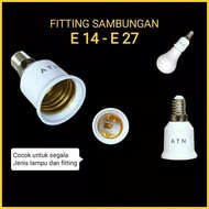 E14 to E27 Lamp Fitting Converter E14 External Thread - E27 Inner Thread ( Umum ) ATN