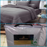 FOUNTAIN ชุดผ้าปู (ไม่มีผ้านวม) ผ้าปู ที่นอน แท้ 100% FTC สีพื้น เขียว Green Gray เทา ขนาด 3.5 5 6ฟุ