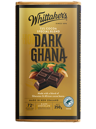 Whittakers Block Dark Ghana 200g 72% Cocoa Special Blend Dark Chocolate Made with Ghanaian & African