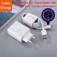 33w 27w 18w Charger For Mi Xiaomi Redmi Fast Charger Turbo Charge Travel Adapter With Micro And Type
