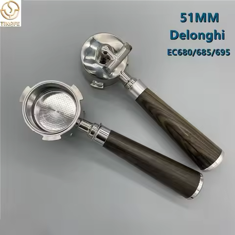 51mm Single/Dual Spout Coffee Portafilter Handle Fits Delonghi Dedica EC680/EC685/EC885 Espresso Mac