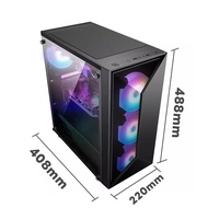 X99 dual-Channel King E-ATX/ATX/M-ATX/ITXI GAMINGคอมพิวเตอร์แก้วโปร่งใสแสงARGB Synchronizedกรณีคอมพิ