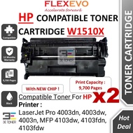 2 Units Compatible 151X Toner with NEW CHIP W1510X for Laserjet Pro 4003dn 4003dw 4003n MFP 4103dw 4