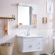 ST-⛵Bathroom European StylepvcSmall Apartment Bathroom Cabinet Combination Washstand Wash Basin Wash Basin Basin Cabinet