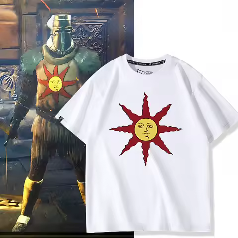 Dark Souls Trilogy Game Sun Knight With Cotton Crewneck Short-Sleeved T-Shirt Men's And Women's Summ