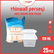 THINWALL PERSEGI SQUARE FOOD CONTAINER TAKE AWAY BOX MICROWAVE 120ML