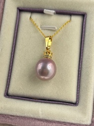 特價福利！天然珍珠愛迪生茄紫色13mm淡水珍珠吊墜S925銀托