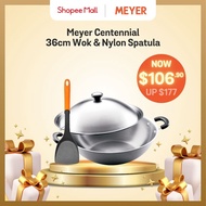 1.1 New Year Bundle: Meyer Centennial Stainless Steel 36cm Chinese Wok +  Nylon Wok Spatula