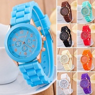 Geneva Jelly silicone quartz watch Women Casual Watches Girl gift Silicone Strap Golden Crystal Stone Quartz Women Jelly Wrist Watch