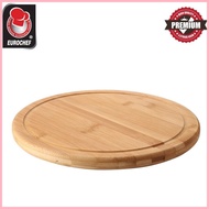 【Hot】 Eurochef Non Slip Bamboo Cutting Board Wooden Food Serving Tray Chopping Board Round Circle W