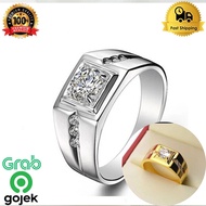 Men's Titanium Ring with Silver Gold Diamond Zirconia Mafia Original C95 Men's Ring/ Titanium Ring/ 