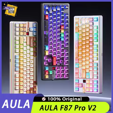 AULA F87 Pro V2 Wireless Mechanical Keyboard 12000mAh Long Battery Life E-Sports Keyboard Tri-mode H