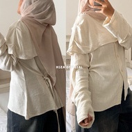 HIZA - Camela Blouse | Plam Linen Blouse | Sabrina Blouse | Elegant Blouse | Women's Blouse | Friend