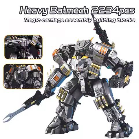 NEW MOC Heavy Batmech Building Blocks Super Heroes Justice Buster Robot Mecha Model Bricks Toys For 