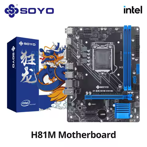 SOYO H81M Gaming Motherboard Dual Channel DDR3 M.2 NVME PCIEx16 HDMI VGA Interface LGA 1150 Supports