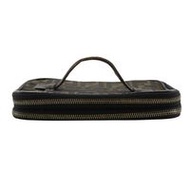 กระเป๋าใส่เครื่องสำอางพับได้ Fendi มือสอง ผ้าไนลอน Zucca ผลิตในอิตาลี สีน้ำตาล มีซิป สำหรับผู้หญิง