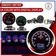 Greddy Meter 2 In1 Gauge Meter - 3 Beradik Set Greddy Water Temp 6 Beradik Volt/RPM/Turbo/Vacuum