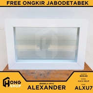Jendela UPVC Alexander 60x40 Kaca Selip / Loster Ventilasi Boven