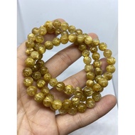 D3771 Natural Crystal Raw Ore Titanium Winding Three Circles Hand Beads Bracelet Diameter: 7.7mm Wei