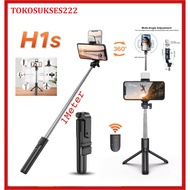 Bluetooth Tripod Selfie Stick Lamp H1S 1 Meter Selfie Stick Lamp Remote Stick Tripod Length 1M