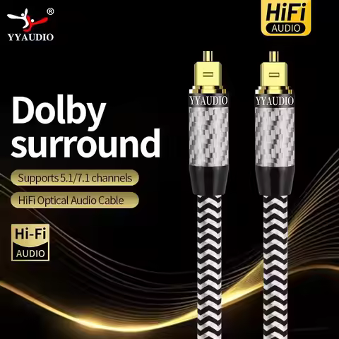 YYAUDIO Toslink Digital Cable Audio Cable Digital Optical Fiber Speaker Wire For TV Blueray PS3 XBOX