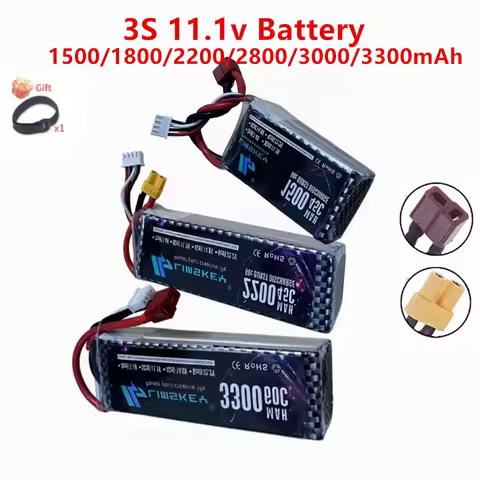 11.1V LiPo Battery 3S 1500mah 1800mAh 2200mah 2800mAh 3000mAh 3300mAh Deans T Connector XT60 For RC 