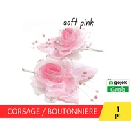 Flower Suit Committee Corsage Wedding Corsage Wedding Pin Brooch Boutonniere Light Pink Color