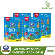 4D Gummy Blocks 100g x4