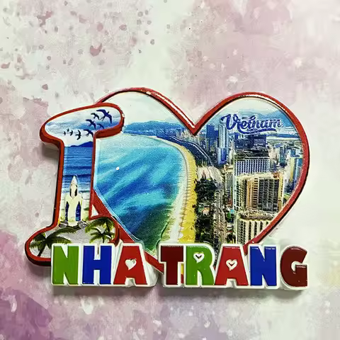 ‌3D Nha Trang Vietnam Beach & Cityscape Fridge Magnets - Decorative Resin Magnets for Home & Office 