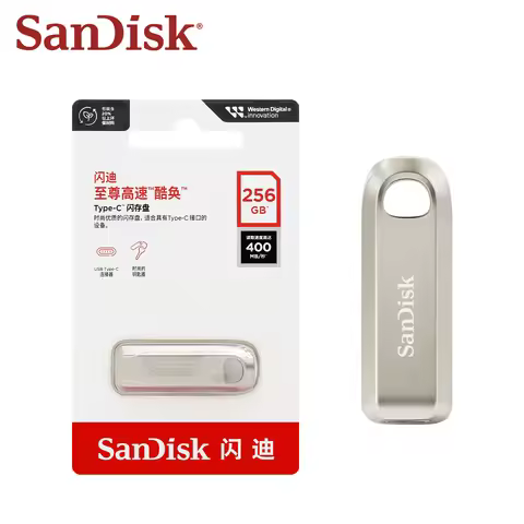 Original SanDisk Ultra Luxe CZ75 USB 3.2 Gen 1 Flash Drive Type C Memory Stick 64GB 128GB 256GB Meta