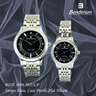 jam tangan pria wanita couple original benderson - putih hitam wanita