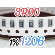 10pcs Chip resistor smd 3R00 3R0 1% size 1206 3216 3ohm 3 ohm