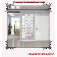 Cdg213 - Mirror Wall STICKER / HEXAGON Wall Decoration STICKER / Mirror TEMPEL STICKER