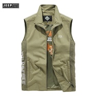 JEEP SPIRIT 1941 ESTD Mens Vest Summer Tactical Vest Military Jacket with Pockets Mens Fishing Outdo