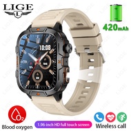 LIGE Jam Tangan Pintar Pria Panggilan Bluetooth Asli Jam Olahraga Detak Jantung Aniti Air Smartwatch